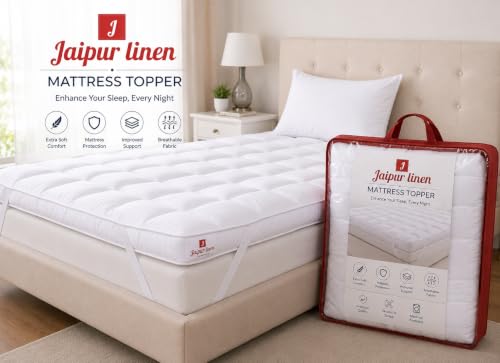 Image of 3000 GSM King Size Finest Imported Super Microfiber Mattress Padding /Topper- White (72 inchX78 inchinch)
