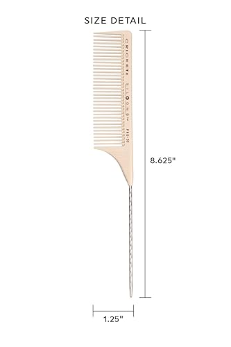 Miniatura 3 de Cricket Silkomb Pro-55 Rattail Hair Cutting Comb - Silicone-Injected, Seamless Teeth with Dual Tooth Pattern for Precision Cutting, Styling, Ideal