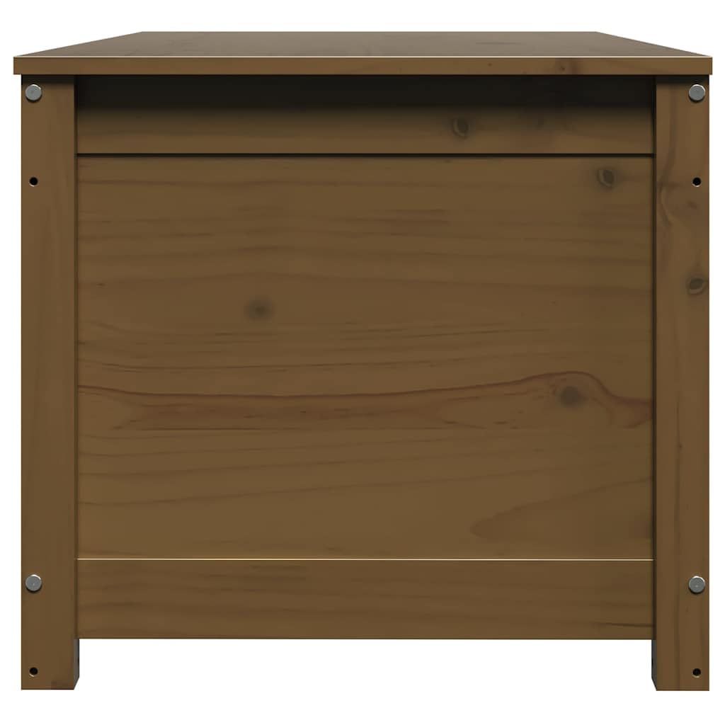 Baúl de pino macizo marrón miel 110 x 50 x 45,5 cm con muelle de gas gran espacio de almacenamiento para salón, dormitorio, pasillo y cocina, solución de almacenamiento versátil