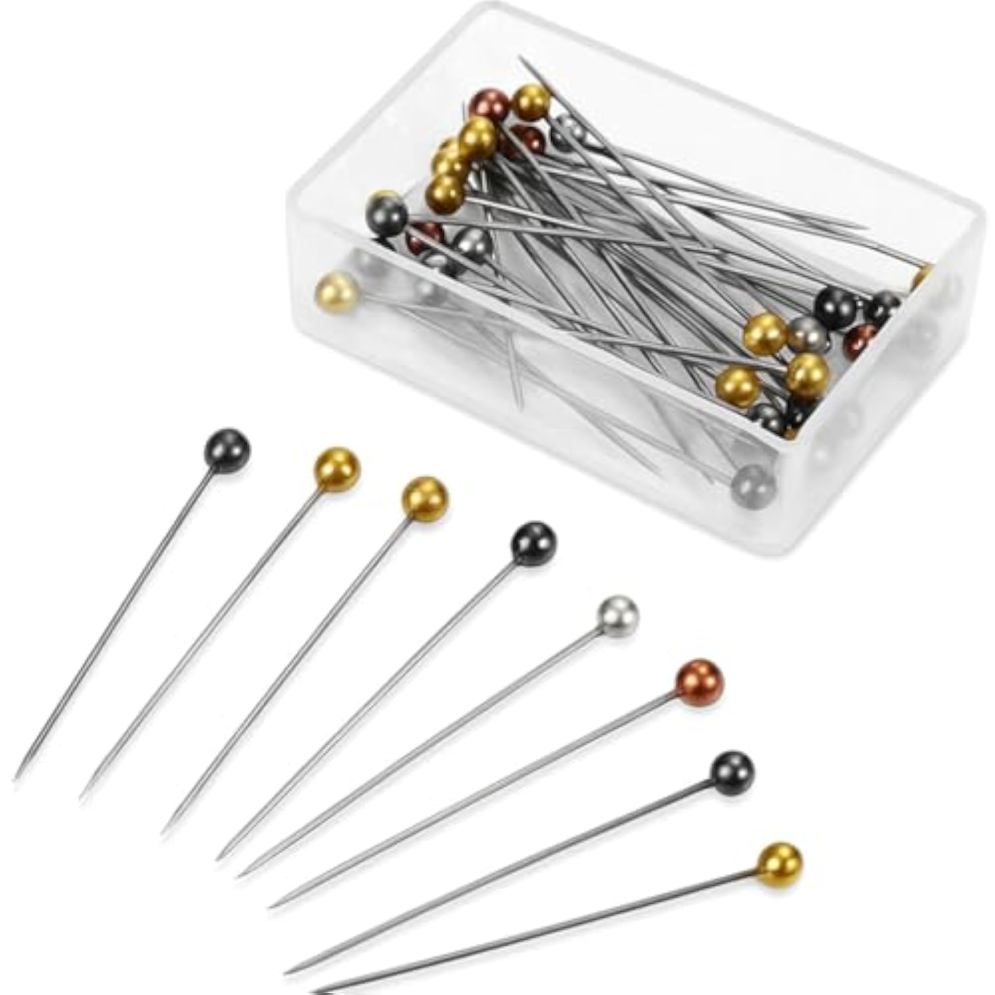 Decorative Ball Head Hijab Pins in Mixed Metallic Colours