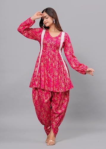 Image of Womens Kurta With Dhoti Pant | Kurta Dhoti Set Festival Wear |Kurta Dhoti Pant Set for Womens