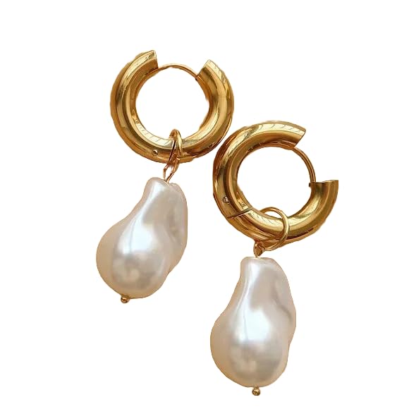 Purple Secret Leah Pearl Drop Hoop Earrings For Women, Gold Huggie Earrings (1 Pair), Perfect for Everyday Wear, Birthday Gifts For Women, Gift For Sister, Gift For girlfriend (B0D7VQPNWN) Amazon Price History, Amazon Price Tracker