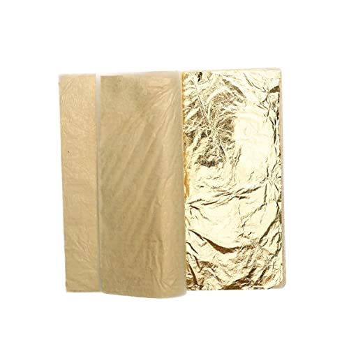 VILLCASE 5.5 Foil Flakes 100 Sheets Imitation Leaf for Art Crafts Gilding Adhesive Leaf Supplies Non-Food Decor