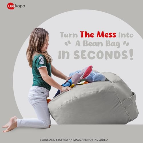 image for Wekapo Stuffed Animal Storage Bean Bag Chair Cover for Kids | Stuffabl