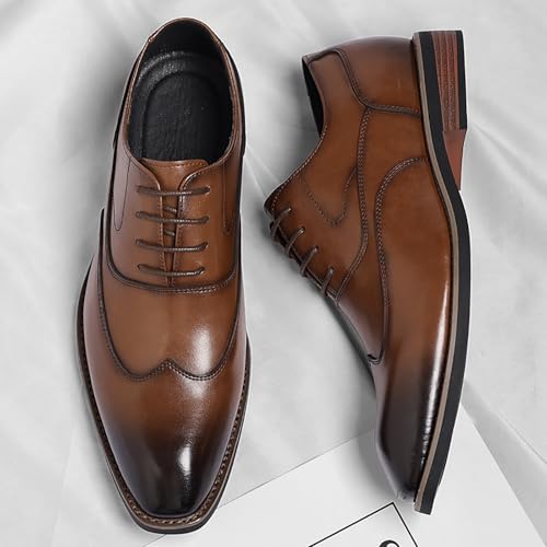 Men's Classic Dress Shoes Leather Lace Up Oxford Shoes for Formal Business2