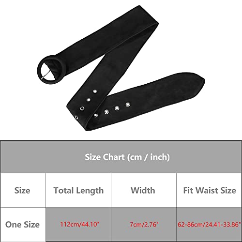 Ladies Wide Waist Belt, Vintage Round Buckle Obi Cinch Wide Waistband Belts for Dress4