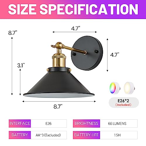 7Pm SC002-01 Battery Operated Wall Sconces Set Of Two thumb #5