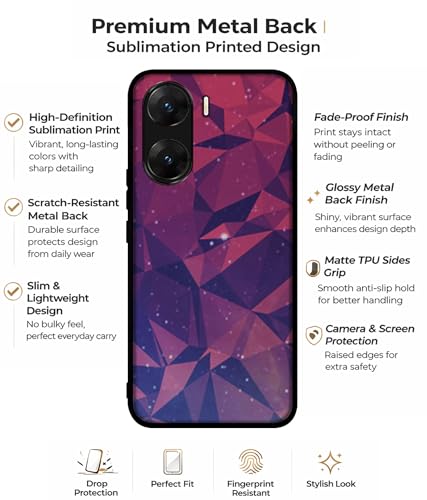Image of Bad Color Shape Design Premium 2D Printed Metal Back Case Cover for Vivo V29E 5G