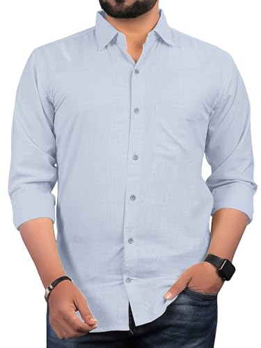 Image of Men Regular Fit Solid Spread Collar Casual Shirt