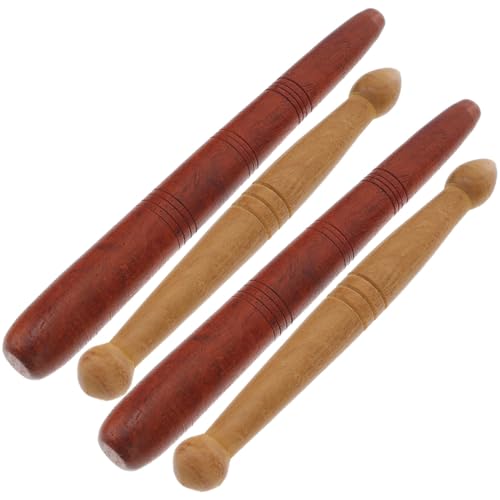 Ciieeo 4pcs Wooden Acupressure Foot Massage Sticks Manual Acupuncture Point Rods for Trigger Point Therapy Relaxation and Relief