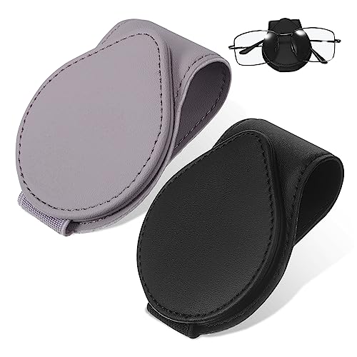 2 pezzi Porta Occhiali Auto Magnetico Clip per Visiera Supporto Salvaspazio per da Sole Biglietti e Carte Facile Installazione per Interni Auto