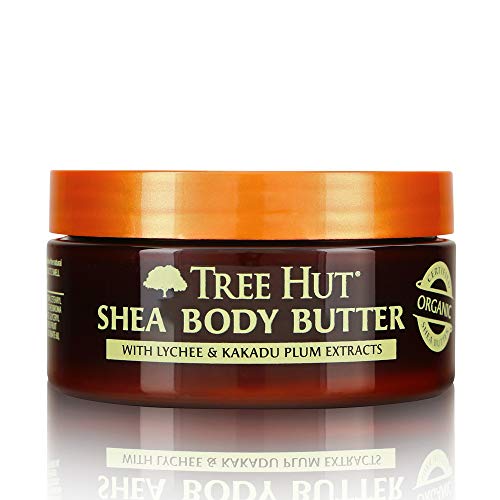 Tree Hut 24 Hour Intense Hydrating Shea Body Butter Lychee & Plum, 7oz, Hydrating Moisturizer with Pure Shea Butter for Nourishing Essential Body Care