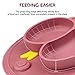 Linowos Baby Divided Plate Placemat Silicone- Portable Non Slip Child Feeding Suction Plate for Children Babies and Kids BPA Free Baby Dinner Plate Microwave Dishwasher Safe (Duck-Blush)