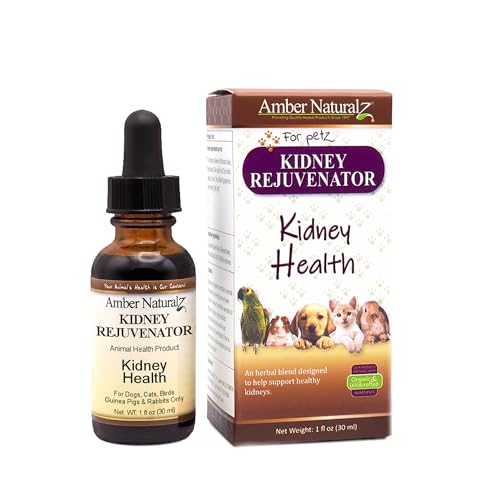 Amber NaturalZ Kidney Rejuvenator Herbal Supplement for Dogs, Cats, Birds, Rabbits, and Guinea Pigs | Supports Normal Kidney Function | Natural Aid for Kidney Health 1 Fluid Ounce