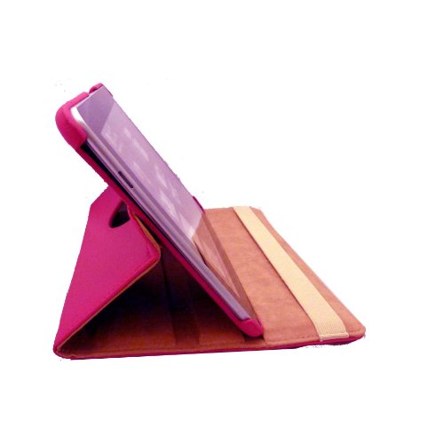 BV & Jo Estuche Funda DE Piel SINTÉTICA con Base Que Gira 360° para Tableta Samsung Galaxy 10.1 Tab 2 P5100 P5110 - (Rosa).