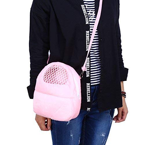 Hypeety Pet Carrier Bag Pet Sling Carrier Backpack Portable Travel Backpack Breathable Outgoing Bag bonding Pouch for Small Pets Hedgehog Hamsters Sugar Glider Chinchilla Guinea Pig (Pink)