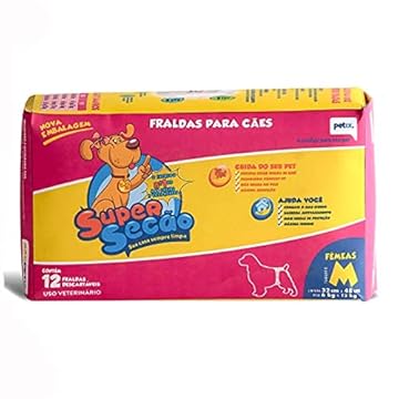 Fralda Descartável Super Secão para Cães Fêmeas - Tamanho M