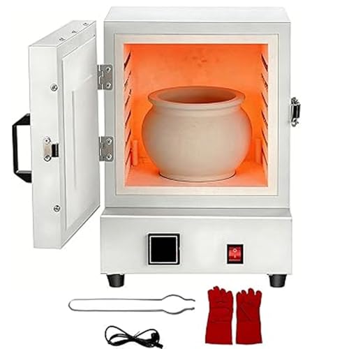 GmhXylophyte Kiln for Pottery Electric Kiln for Home Use 2000w Mini Ceramic Kiln & Metal Melting Furnace 1 Digital Controller Muffle Furnace for Jewelry Glass Clay