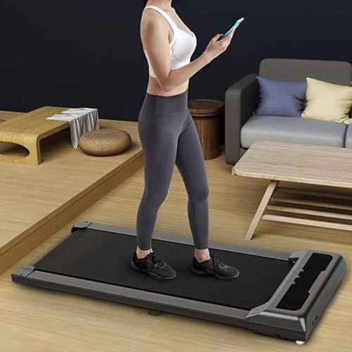 Image of 2 in 1 Folding Treadmill, Foldable Walking Jogging Machine with Wheels,2.25HP Installation-Free Electric Treadmill, with Remote Control and LED Display