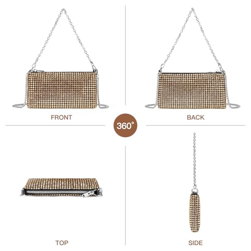 Image of RNIEGA Pearl Crystal Clutch Purse for Women Fashion Elegant Bride Evening Clutch Handbag Crossbody Shoulder Bag with Chain