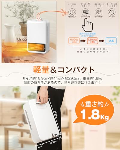 E-SHEEP セラミックファンヒーター YP2208 の商品画像 2