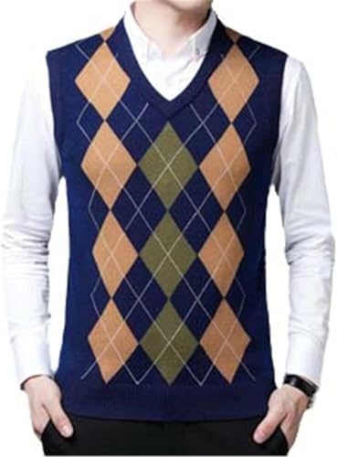 TIST Mens Knitted Vest Pullover Basic Pullover Sleeveless Wool Sweater Autumn and Winter Casual 3 Colours V-Neck - Main Image