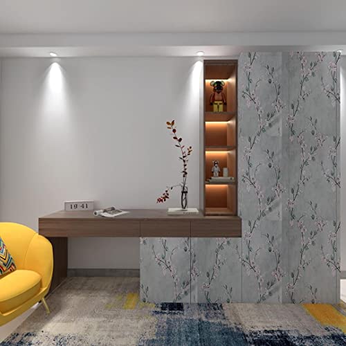 Image of Peach Design Wallpaper | Elegant and Modern Wall Decor with Soft Textured Finish | Peel-and-Stick and Traditional Options for Living Rooms, Offices, and Accent Walls (Grey-1000 x 45 cm - 45 sqft)