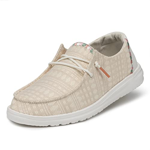 Image of HEYDUDE Women's Wendy Boho Slip On Shoe, Embroidery Dust Rose Size 11 | Lightweight Casual Loafer with Memory Foam Insole