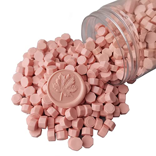 400 peças de contas de cera para selo, contas de carimbo de cera PORXFLY ideais para convites de casamento, pacotes de vinho, envelopes de cartões, embrulho de presente (rosa claro)
