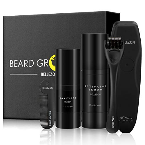 Beard Growth Kit,4 in 1 Beard Care Kit,Beard Grooming Kit Best for Beard Rapid Growth