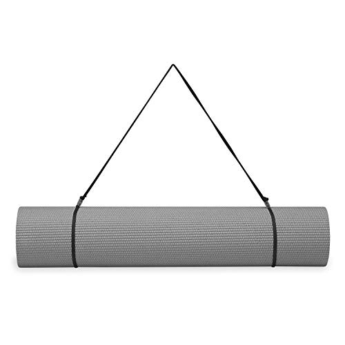 Gaiam Essentials Premium Yoga Mat With Yoga Mat Carrier Sling, Grey, 72"L X 24"W X 1/4 Inch Thick #TOP7