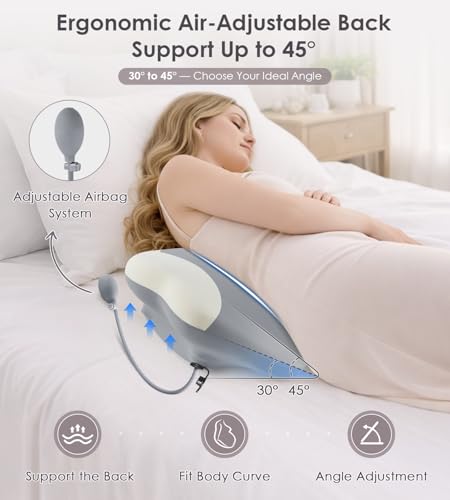 Image of Pregnancy Pillows for Sleeping, Memory Foam Maternity Pillow Support for Back Belly HIPS, Adjustable Travel Wedge Pillow for Pregnant Women, Side Sleeping Pregnant Pillows with Air Bag Design