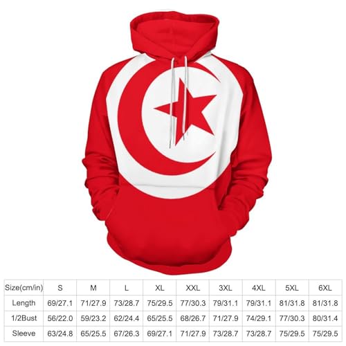 Sweatshirt Tunisie drapeau graphisme 3D pull à capuche unisexe moderne