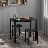 AWQM 3 Piece Dining Table Set, Small Kitchen Table and 2 Stools, Kitchen Breakfast Dining Table Set,...