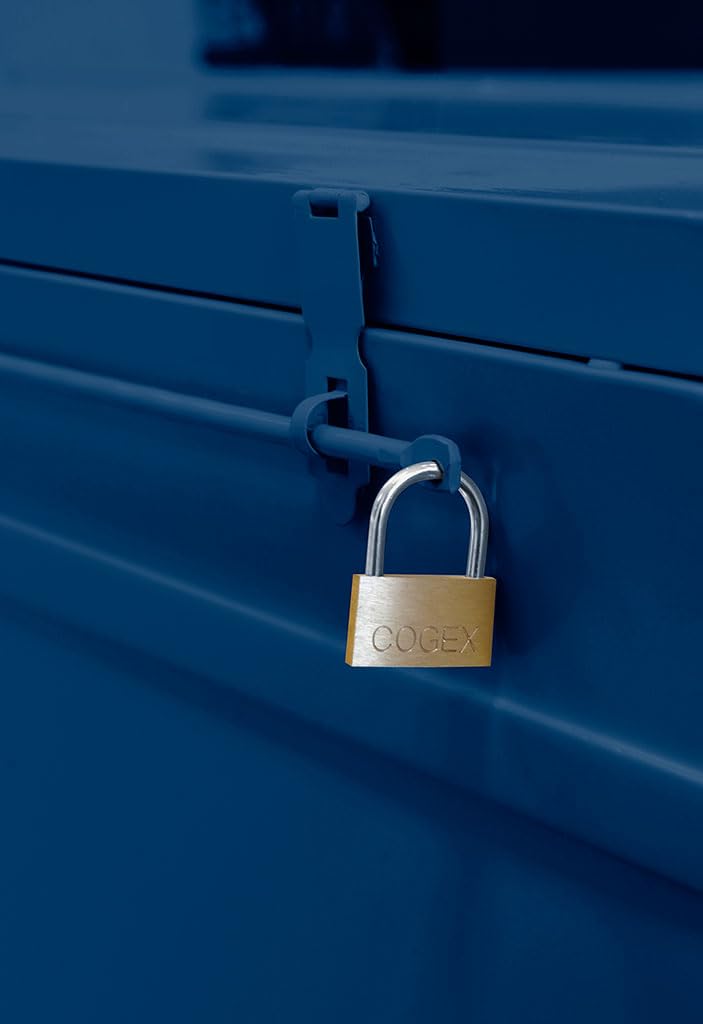 Cogex - Set di 3 scatole in metallo lucchetti, colore: blu, dimensioni: 70700 x 330 x 310 mm, 100800 x 390 x 340 mm, 150900 x 450 x 370 mm