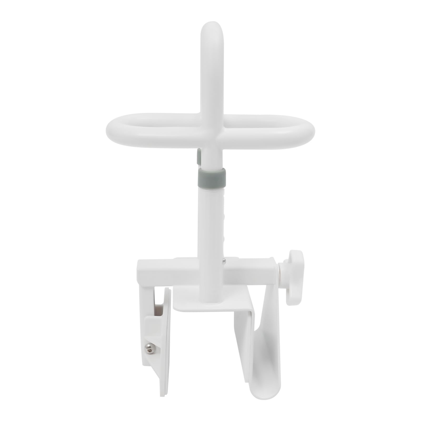 Asidero para bañera para personas mayores, mango de bañera sin taladrar, mango triple, barra de seguridad de hasta 136 kg, color blanco