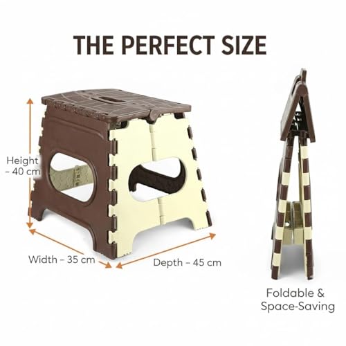 PulGos 12-Inch Folding Step Stool for Adults & Kids | Super Strong Anti ...