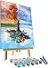 Paint by Numbers for Adults Kits with Wooden Frame and Easel The Giant Dimensions Plaid DIY Acrylic Oil Painting Kit for Adult Beginner on Canvas 16