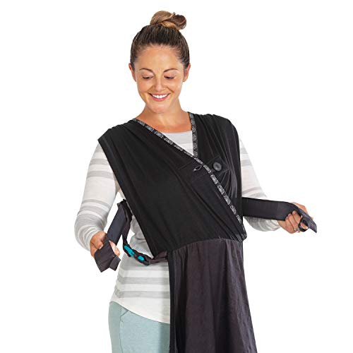 Infantino Together Pull-on Knit Carrier - Pull-on Knit wrap-Hybrid Carrier for Newborns and Older Babies, Facing in Carry Position, Easy-Off Side Buckle Release and Additional Privacy Cover Fabric