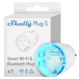 Shelly Plug S Gen3 Bianco - Presa Intelligente Wi-Fi (Tipo F), Misurazione Consumi, 12A, 2500W, Matter, Nessun Hub Richiesto, Controllo da Remoto, Programmi Smart, Alexa, Google Home, Apple HomeKit