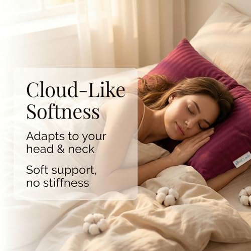 Image of SOFT SOULS Kapok Pillow with Cover, Cooling Illavam Panju with Pillowcase - Natural Cooling, Breathable & Eco-Friendly Pillow for Comfortable Daily Sleep