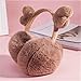 EWUROI Brown Warm Thicken Earmuffs Cute Cartoon Cold Protection Ear Muffs Fashion Plush Cover Girl Earflaps