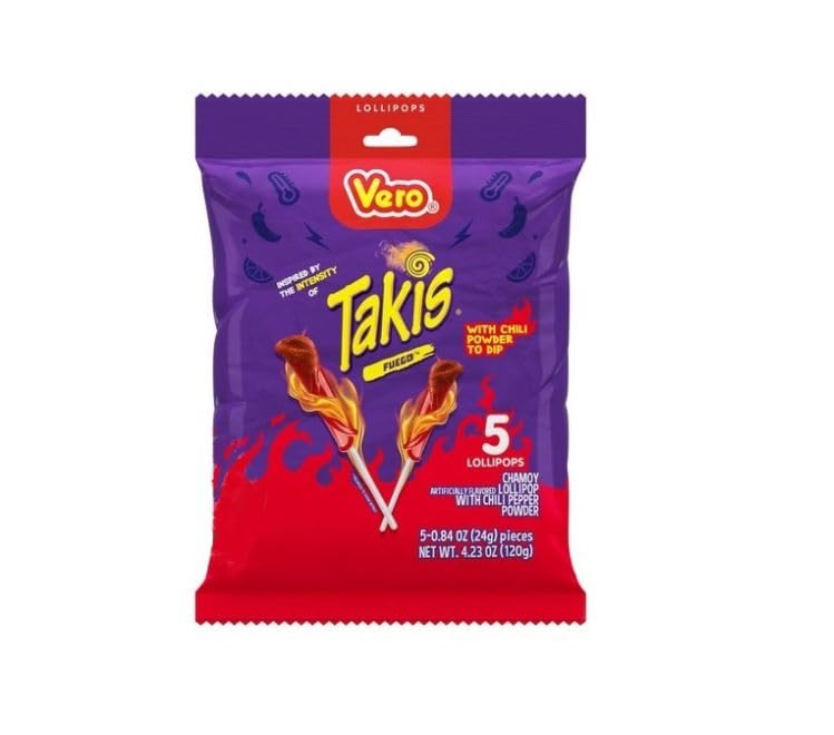 Takis paleta lollipop de chili 24 gramos - 5 uds!