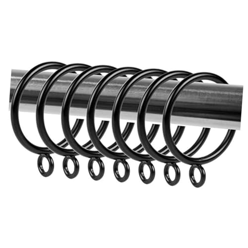 Cabilock 20pieces Metal Drapery for Curtain Rods Black Curtain Accessories Inner Diameter for Hanging Hooks and Clips for Easy Installation