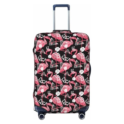 Tropical Flamingo Print Luggage Cover Washable Elasticated Suitcase Covers TSA Approved Stylish Dust and Scratch Resistant Case Protector for Kids and Adults