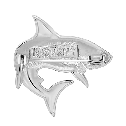 Image of Enamel Shark Brooch Pins Summer Jewelry Zinc Alloy Whale Dolphin Ocean Animals Brooches for Women Girls Gifts Scarf Pin Charms
