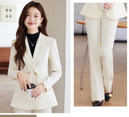 Women Pant Suit 2 Piece Set Ladies Female Business Work Wear Formal Blazer Jacket and Trouser Outfits4