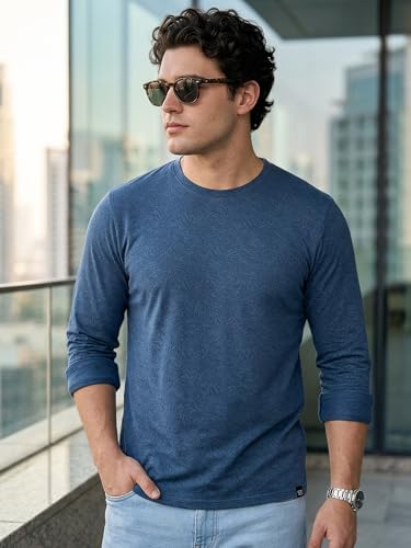 Image of Urbano Fashion Men's Printed Full Sleeve Slim Fit Cotton T-Shirt
