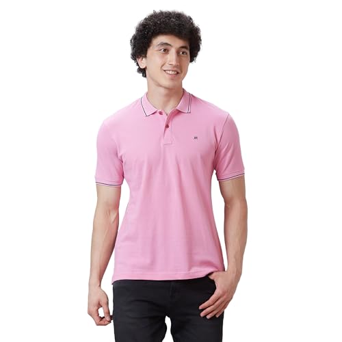 Image of Raymond Contemporary Fit Pure Cotton Solid Pattern Polo Neck Casual T-Shirt