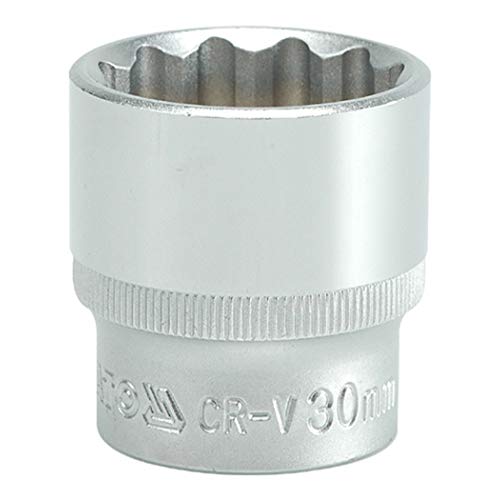 Image of Yato YT-1291 Bihexagonal Socket of Size 30mm & Length 42mm Suitable for 1 /2 inch drive Socket Wrench Set |DIN3121 CrV Chromium Satin Plated Steel|Socket Tool Box|Use: Mechanical Tools|Industrial tool